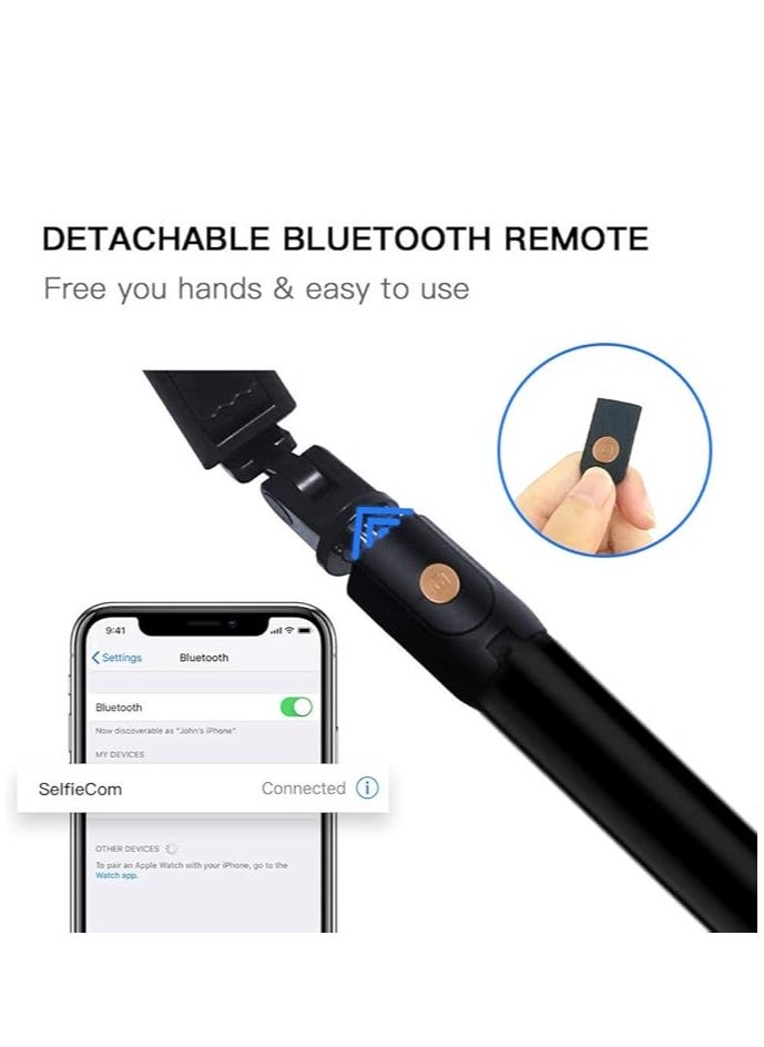 ماركة غير محددة - حامل ثلاثي القوائم HEHUI Selfie Stick قابل للتمديد مع جهاز تحكم عن بعد بتقنية البلوتوث متوافق مع هواتف Samsung Galaxy S7/7 Plus /S8/8 plus/S9/9 Plus iOS وAndroid / Phone X / Phone 8/8 Plus - Image 1