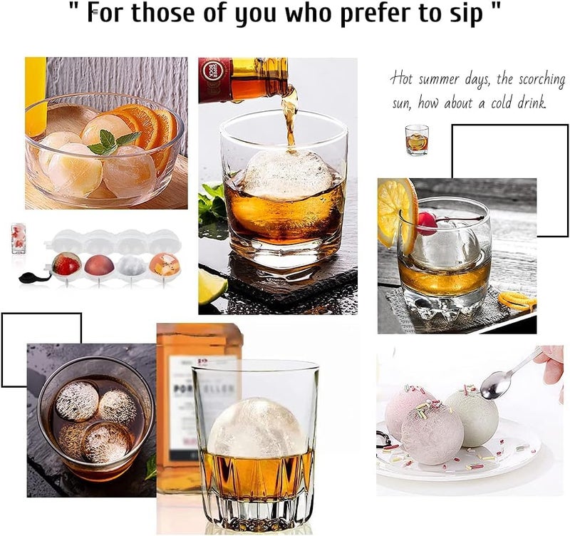 ZUGAD 4Hole Ice Hockey 4Hole Ice Box 4Hole Ice Cube Tray Ice Ball Mould Round Ice Cube Tray Large Ice Hockey Mould Transparent for Whiskey Cocktail Juice Chocolate Pack of 1 Clear - Image 4