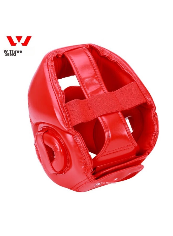 Nine Day Mountain Jiurishan Boxing Helmet, Fully Enclosed, Protects Head And Face, Martial Arts Fighting, Sanda Protective Gear, Fitness Training Equipment, Faux Leather, Blue, Size S - Image 3