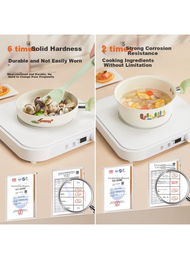 Supor Baby Food Pot, Multi-functional Infant Cooking And Frying All-in Ceramic Pot, Non-stick Pan, 18cm - Image 4