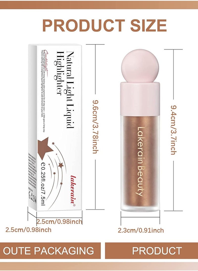 Liquid Highlighter Stick Multi Use Contour Stick Makeup for Face and Body Moisturizing Waterproof Light Liquid Luminizer with Cushion Applicator Natural Looking Face Highlighter Makeup#04
