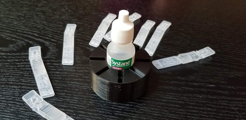 Znet3D Eye Drops Holder - Organizes 8 Single-use Disposable Vials & 1 Eye Drop Bottle - Keep everything together (Black) - Image 3