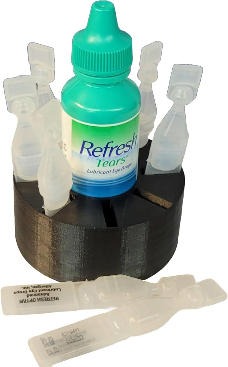 Znet3D Eye Drops Holder - Organizes 8 Single-use Disposable Vials & 1 Eye Drop Bottle - Keep everything together (Black) - Image 2