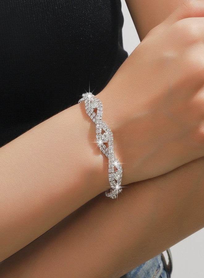 72ore Rhinestone Bracelet Bridesmaid Bracelet Wedding Jewelry for Brides Thoughtful Gift Formal Wedding Guest Dress Accessory - Image 2