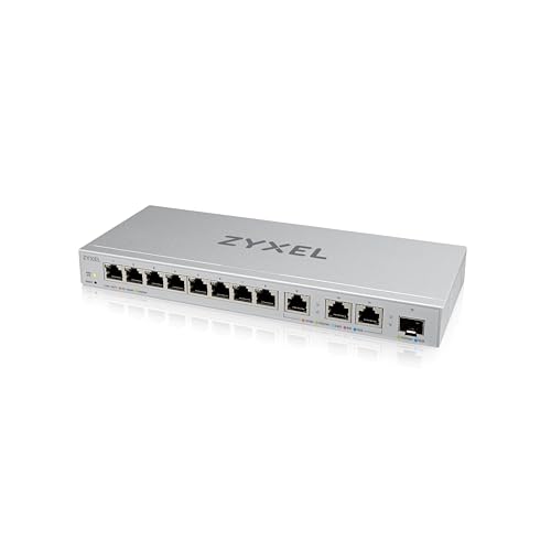 Zyxel 12 Port Web Managed Multi Gigabit Ethernet Switch|3 Port 10G/2.5G and 1 Port 10G SFP+|Plug and Play|Metal Shielded Port|Desktop/Wall Mount|Support QoS,Vlan,IGMP,Link Aggregation (XGS1250-12) - Image 1