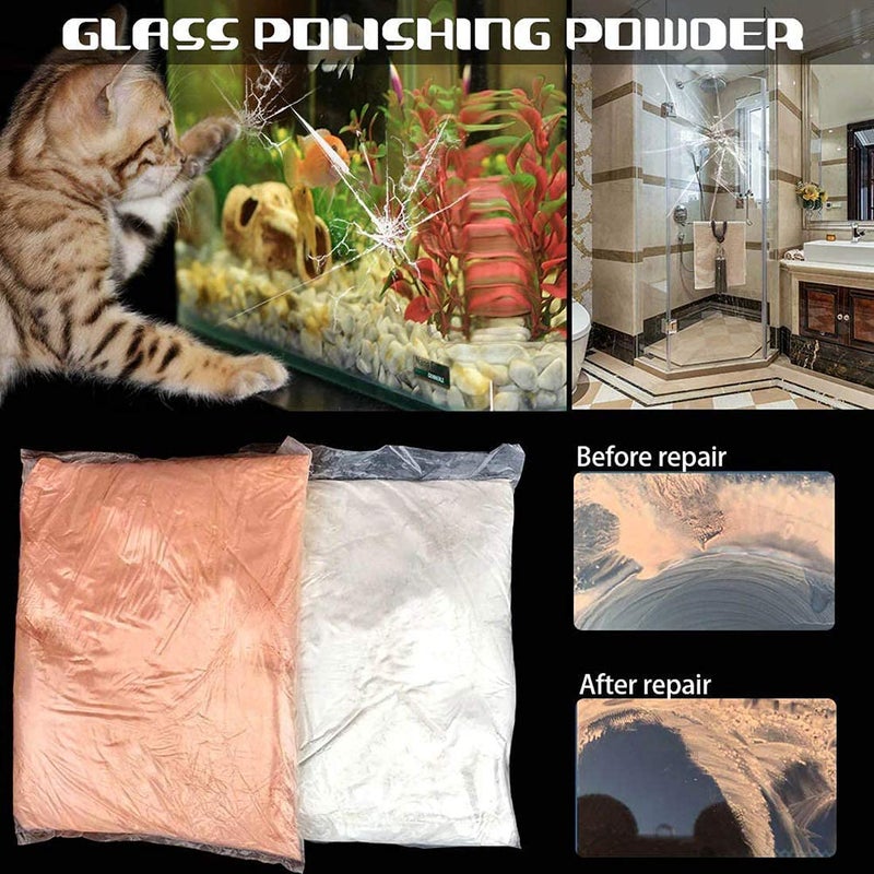 DIY Crafts 650 Gram, Red, Tero Composite Polishing Cerium Oxide Powder Office Ceramic Tiles Windows Mirror Home Office Window Balcony Look Old Glass Cleaning Powder Recov(650 Gram, Red) - Image 3