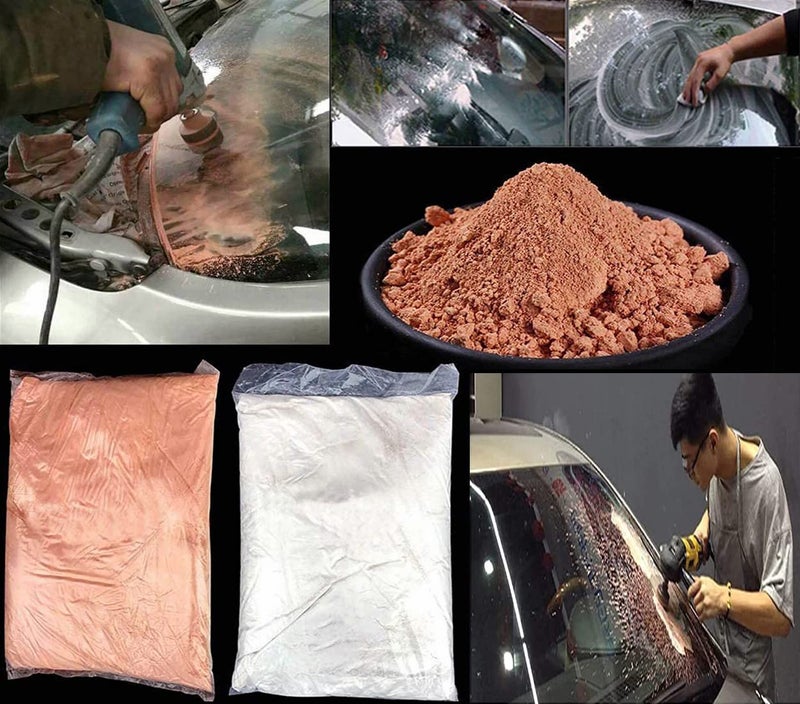 DIY Crafts 650 Gram, Red, Tero Composite Polishing Cerium Oxide Powder Office Ceramic Tiles Windows Mirror Home Office Window Balcony Look Old Glass Cleaning Powder Recov(650 Gram, Red) - Image 4