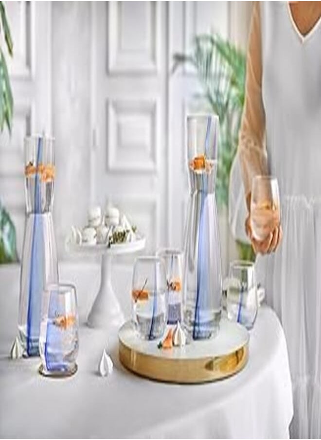 Orchid - Set AZURINE (DECANTER + 4 TUMBLERS) - Image 1