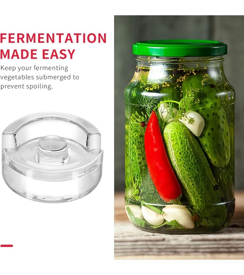 4pcs Fermentation Glass Weights With Easy Grip Handle For Wide Mouth Mason Jars Sauerkraut Pebble Infinity Weights For Fermenting Pickling Weight Set - Image 2
