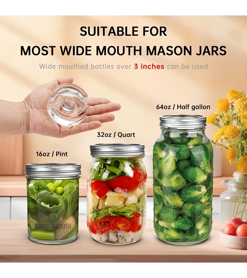 4pcs Fermentation Glass Weights With Easy Grip Handle For Wide Mouth Mason Jars Sauerkraut Pebble Infinity Weights For Fermenting Pickling Weight Set - Image 4