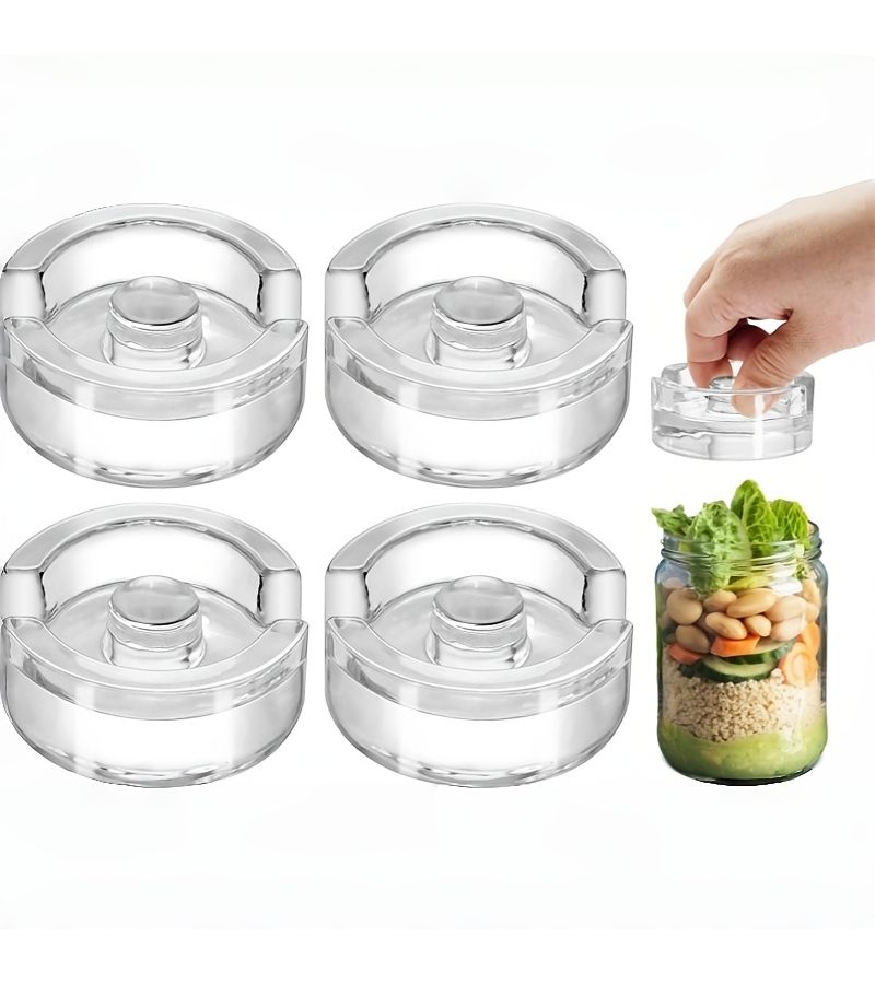 4pcs Fermentation Glass Weights With Easy Grip Handle For Wide Mouth Mason Jars Sauerkraut Pebble Infinity Weights For Fermenting Pickling Weight Set - Image 1