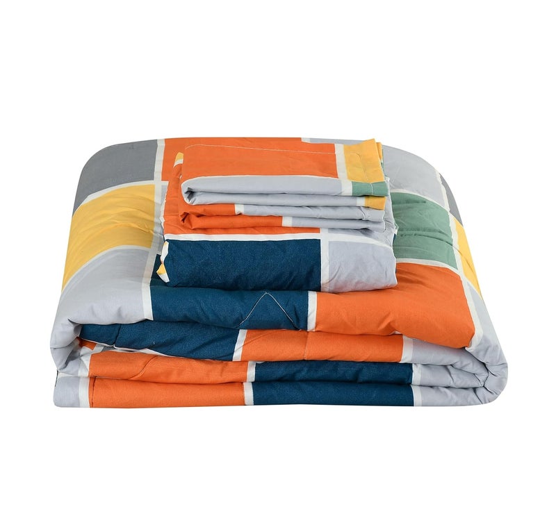 TIB TIB The Intellect Bazaar Glace Cotton AC Comforter Set Single Size Single Bed with 1 Flat bedsheet-60x90 inch and ONE Pillow Covers (Pack of 3) Box Multi  - Image 4