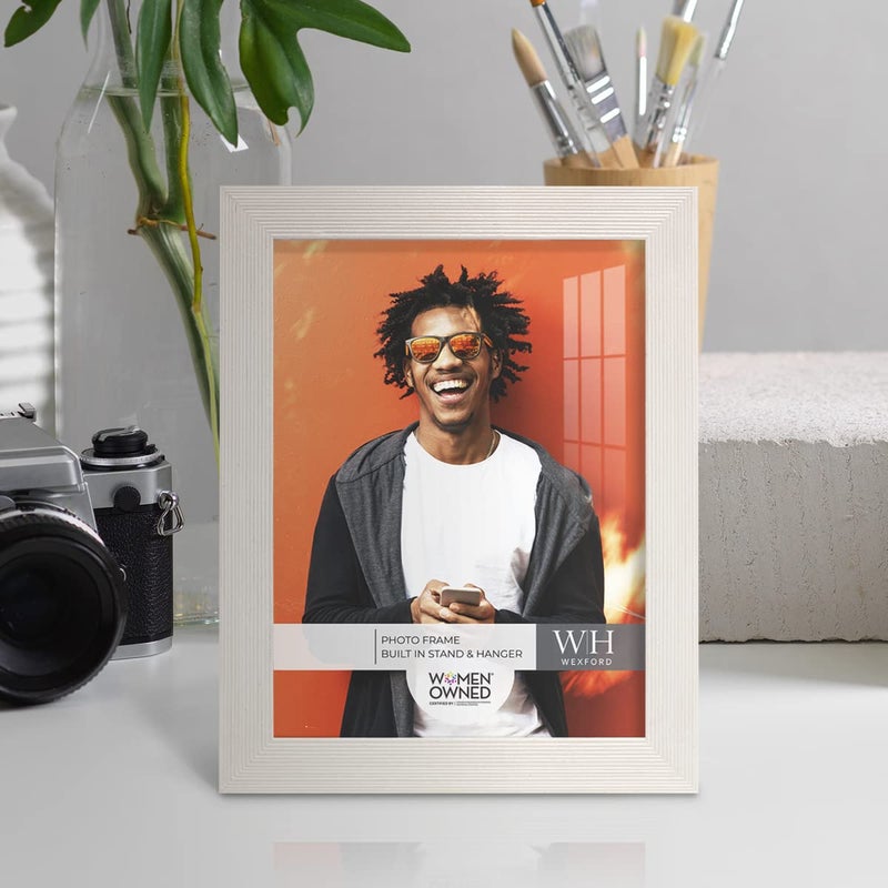 Renditions Gallery 6x8 inch Picture Frame Set of 2 High-end Modern Style  Made of Solid Wood and High Definition Glass Ready for Wall and Tabletop Photo Display  White Frame - Image 2