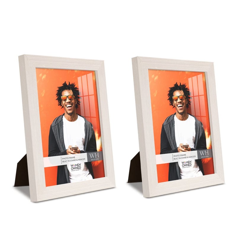 Renditions Gallery 6x8 inch Picture Frame Set of 2 High-end Modern Style  Made of Solid Wood and High Definition Glass Ready for Wall and Tabletop Photo Display  White Frame - Image 1