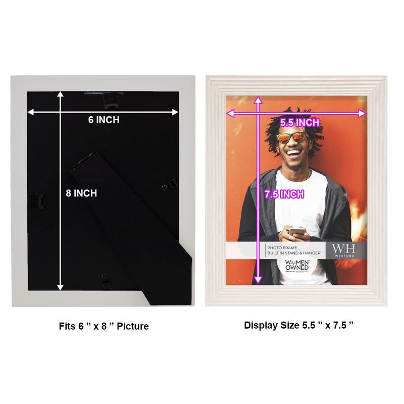 Renditions Gallery 6x8 inch Picture Frame Set of 2 High-end Modern Style  Made of Solid Wood and High Definition Glass Ready for Wall and Tabletop Photo Display  White Frame - Image 3
