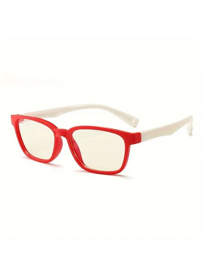 سينت هاوس زوج واحد من النظارات بإطار مربع للأطفال (3-12 سنة) - أحمر وأبيض، للجنسين للأولاد والبنات، تتضمن حافظة للنظارات - Image 5