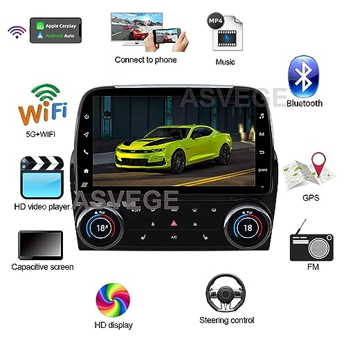 ASVEGE Car Stereo with AC Panel for Chevrolet Camaro 2010-2015 8 inch Android Car Radio 2Din Stereo Receiver Autoradio Multimedia Player GPS Navi Head Unit Screen - Image 5
