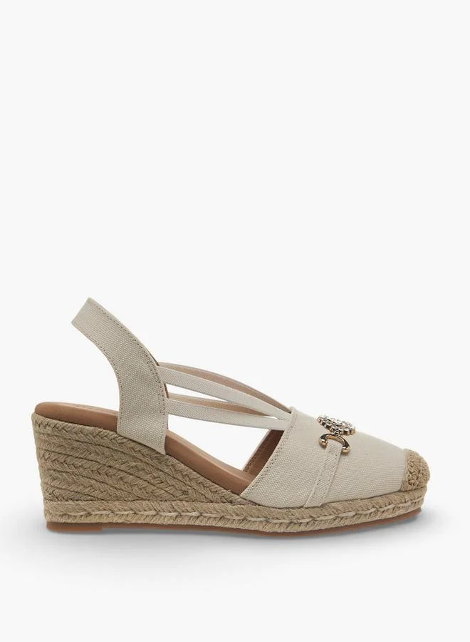 Peppermint BEIGE Women Wedge Heel Espadrille Slingback Shoes for Women | Best Price UAE