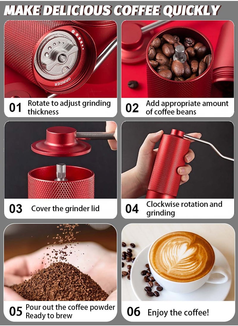 EqiEch - Manual Coffee Bean Grinder With Adjustable Setting,5-Stars CNC Stainless Steel Tapered Burr And Dual Bearing Positioning For All Coarseness From Espresso To French Press - Image 1