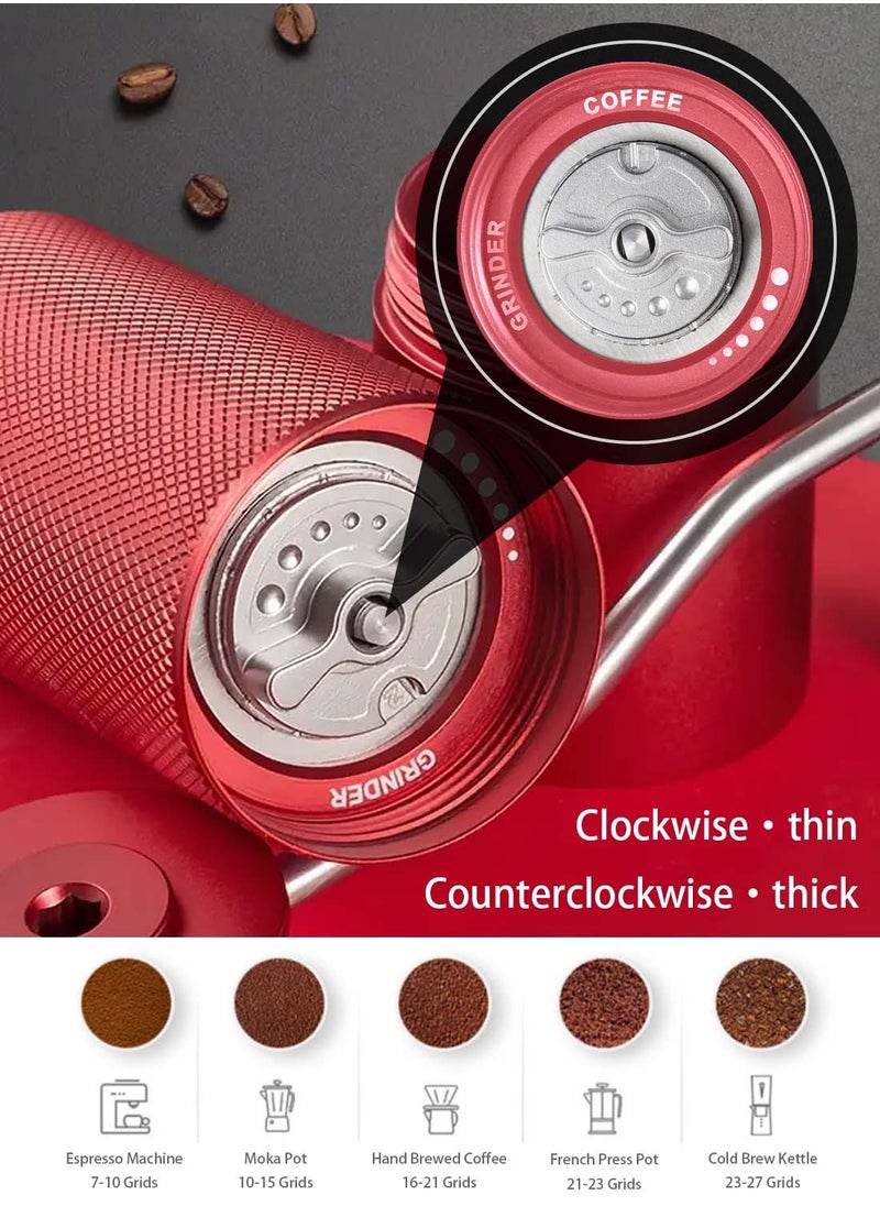 EqiEch - Manual Coffee Bean Grinder With Adjustable Setting,5-Stars CNC Stainless Steel Tapered Burr And Dual Bearing Positioning For All Coarseness From Espresso To French Press - Image 1