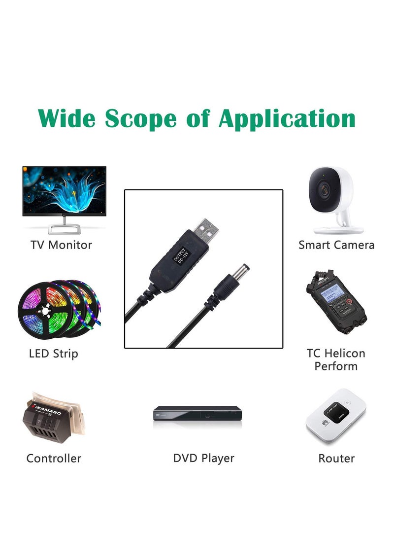 كابل محول USB إلى تيار مستمر من 5 فولت إلى 12 فولت، - Image 3