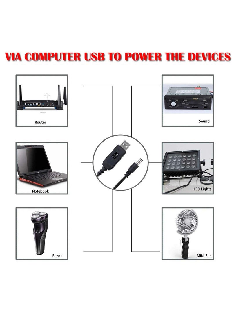 كابل محول USB إلى تيار مستمر من 5 فولت إلى 12 فولت، - Image 4