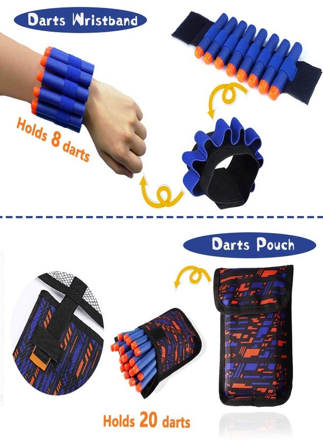 JGCWorker Kids Tactical Vest Kit for Nerf Guns N-Strike Elite Series with 40 Bullets Refill Darts, 2 Reload Clips, Dart Pouch, Tactical Masks, Hand Wrist Band and Protective Glasses Nerf Vest for Boys - Image 4