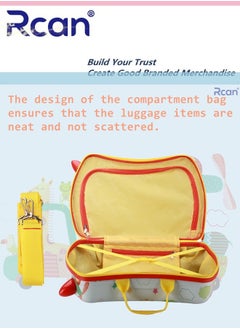 Rcan 17 Inch Cute Cartoon Childrens Ride On Suitcase Hand Luggage Cabin Luggage for Girl Boy Travel Carry On Case with Universal Wheel Kids Suitcase  - Image 5