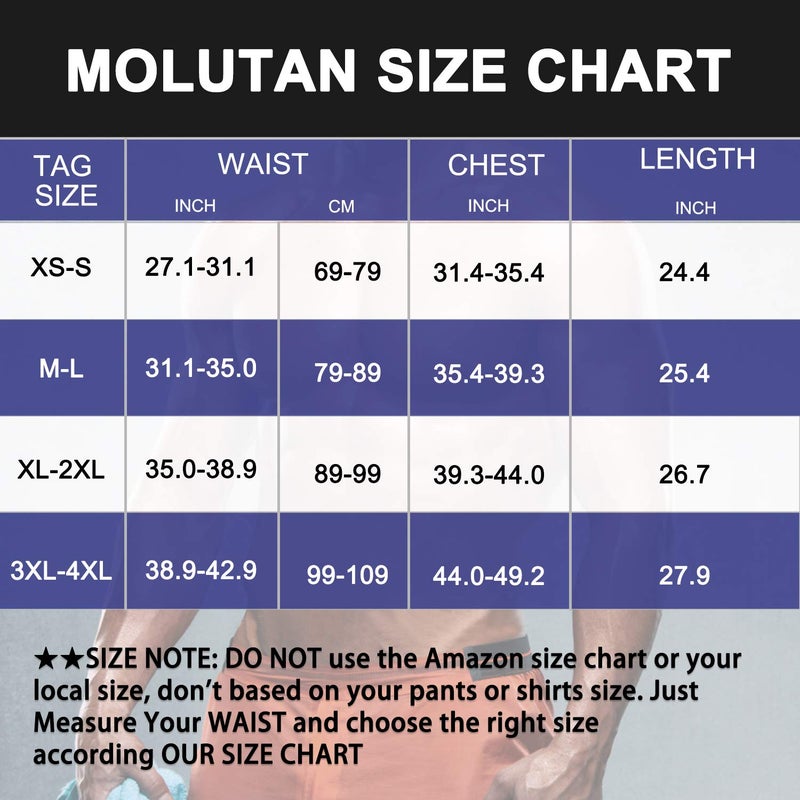 MOLUTAN Mens Compression Shirt Slimming Body Shaper Vest Sleeveless Waist Trainer Workout Tank Top Tummy Control Shapewear (Black, Medium-Large) - Image 5
