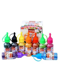 TOTA Pack of 9 Tota glitter rangoli squeezers assorted colors  - Image 2