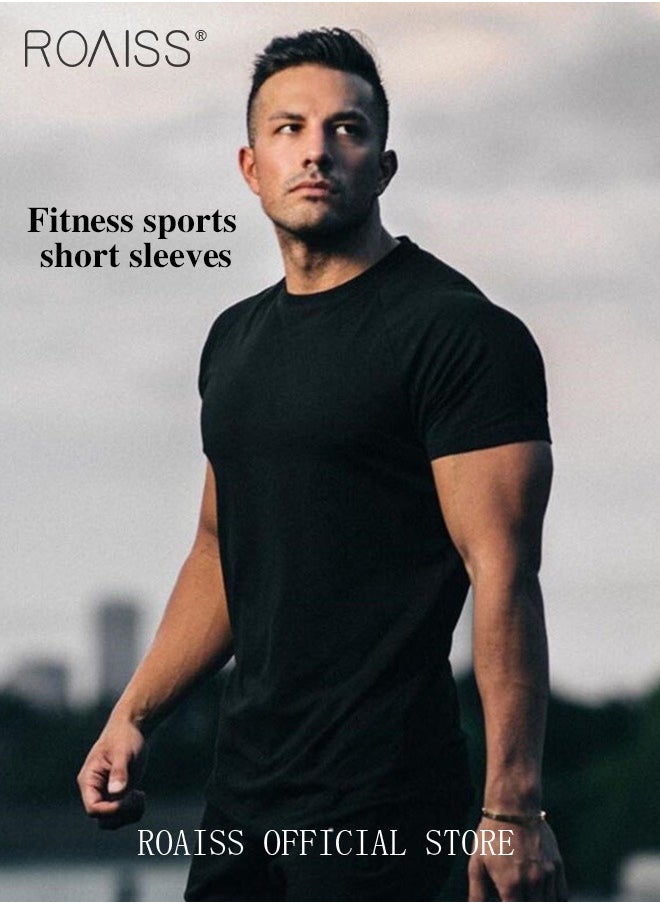 Summer Fitness Short Sleeved T Shirt for Men Casual Breathable Cotton Top Quick Drying Slim Fit Tees - pzsku/Z10026F0EEF44999ECB57Z/45/_/1709690284/b28f4cad-c4ca-4614-bdbe-adeac31cdb58