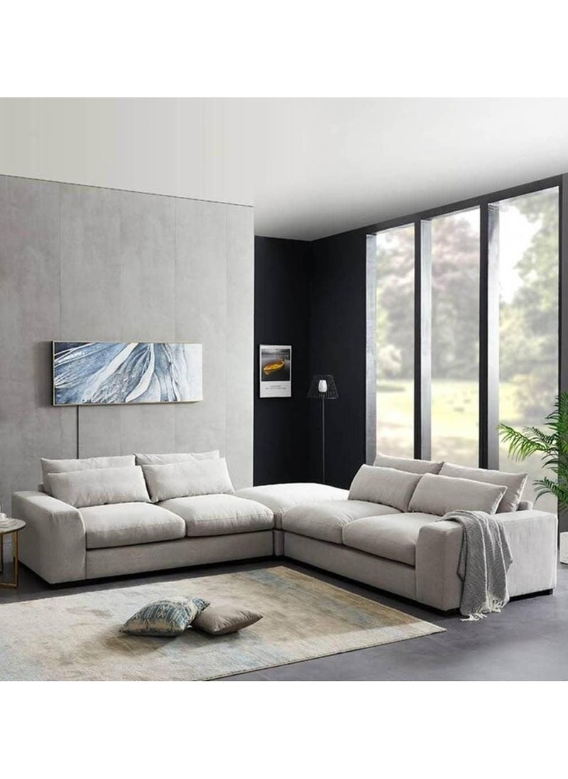 بيتك - كنبة زاوية 5 مقاعد شكل حرفL 85x85x270x300 سم - اوف وابت - Image 1