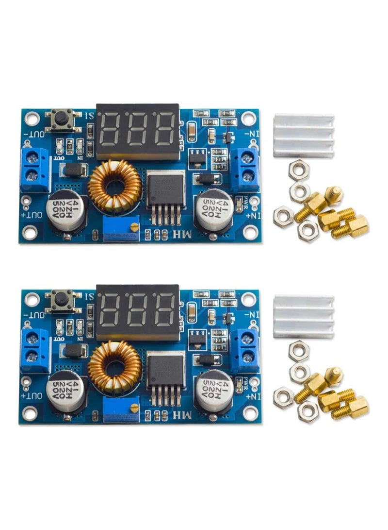 2 × XL4015 DC-DC Adjustable Module 5A 75W with LED Voltmeter - Image 1