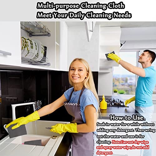 XANGNIER Thickened Magic Cleaning Cloth,8 Pcs Lint Free Cloth,Reusable Microfiber Cleaning Rag for Windows,Mirror,Glass,Car,Gray - Image 3