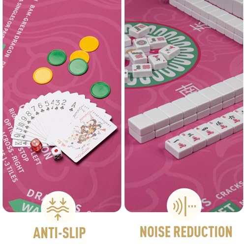 SiDreea Mahjong Mat 324324 Inch Noise Reduction AntiSlip Mahjong Mat for Table Mahjong Table Mat for Poker Card Board Games Table Mat Tile Games Dominoes - Image 5