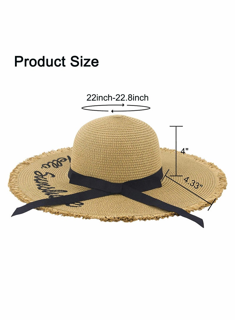 Barakah Womens Wide Brim Straw Hat Ladies Summer Beach Sun Fashion Rollable Cap UPF 50+ for Girls Women - Image 4