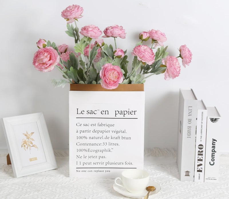 IPOPU Pink Peonies Artificial Flowers 6pcs Pink Artificial Ranunculus Flowers18Heads Pink Silk Peonies with Stems Real Look for Spring Decorations Floral Arrangements Home Table Centerpiece - Image 4