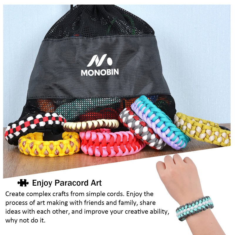 MONOBIN 36 Colors 10ft Paracord 550 Combo kit, Paracord Bracelets Making kit - Multifunction Paracord Rope with Instruction for Making Lanyard, Dog Collar, Idea for Gift (36 Colors B)â€¦ - Image 5