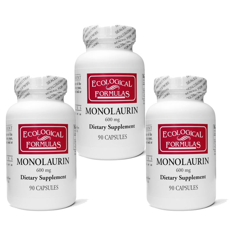 Ecological Formulas 600 mg Monolaurin Three Individually Sealed Bottles 270 Count