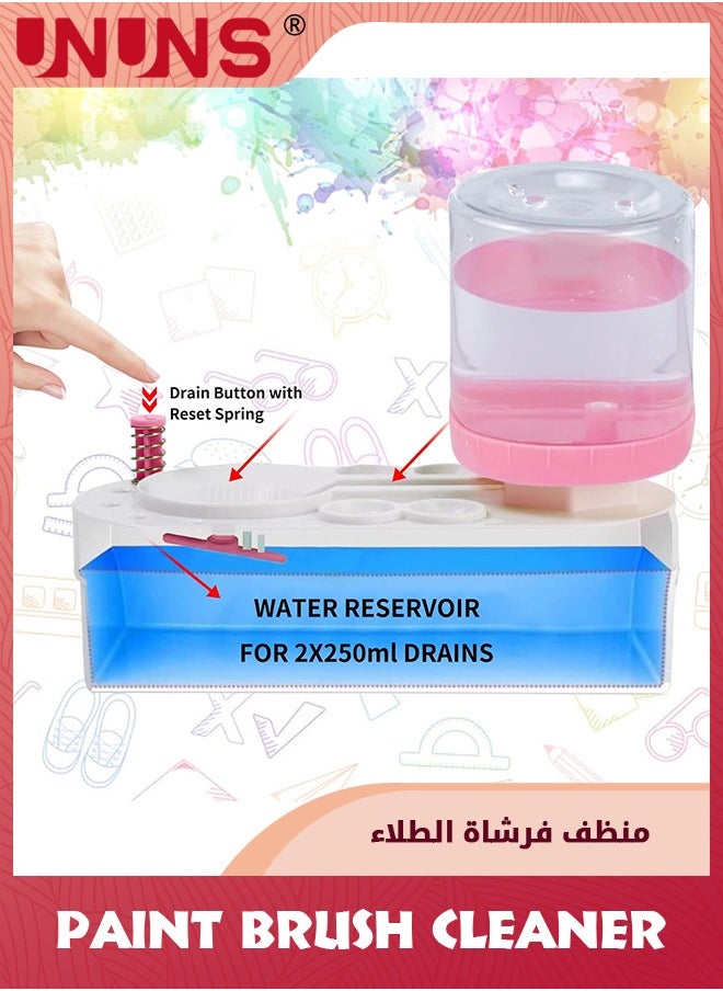 UNUNS Paint Brush Cleaner Tools,Brush Rinser Cup Painting Running Water Circulation Art Supplies For Acrylic,Watercolor and Water Based Creative Gift For Artist Kids Pink  - Image 3