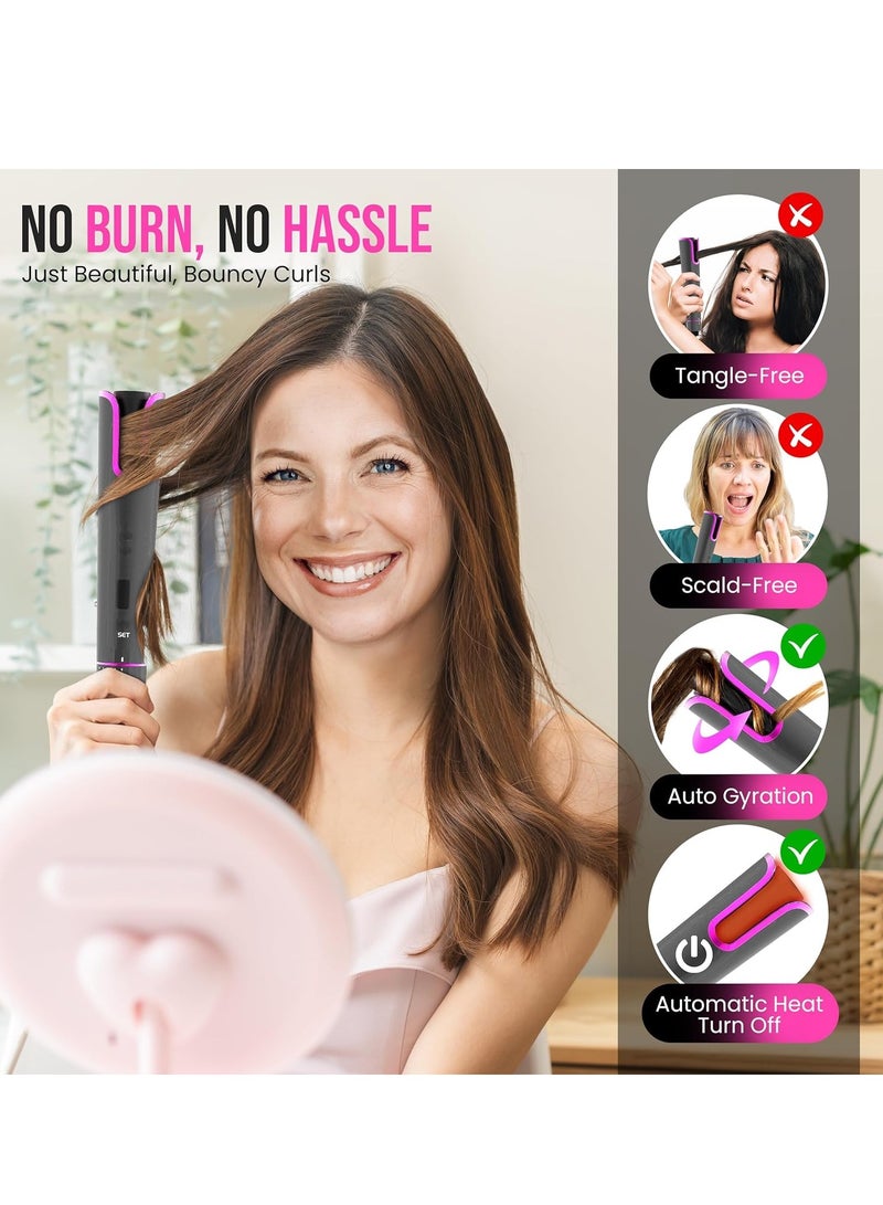 ELTRAZONE Cordless Automatic Curling Iron Wand – USB Rechargeable Self-Rotating Curling Iron for Waves, Portable Hair Styler for Travel - Image 4