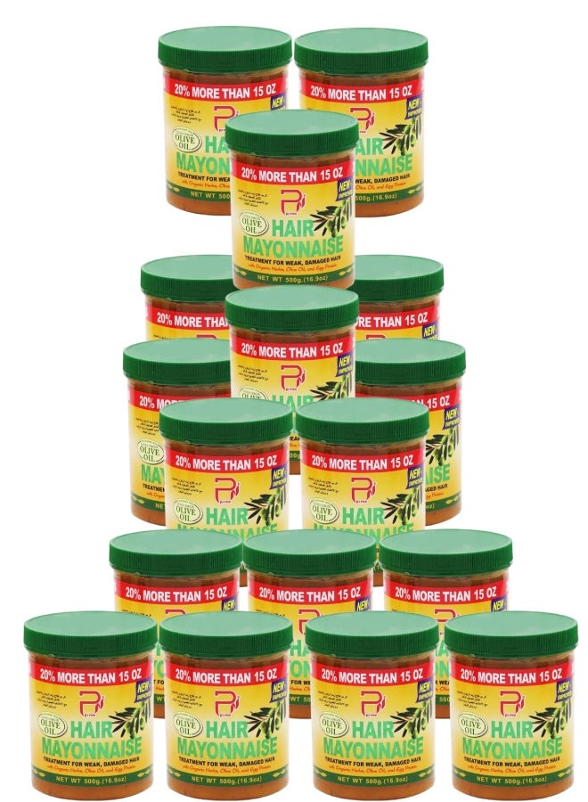 بيرون 17 قطع علاج المايونيز للشعر الضعيف والتالف بزيت الزيتون 500جرام - Image 1
