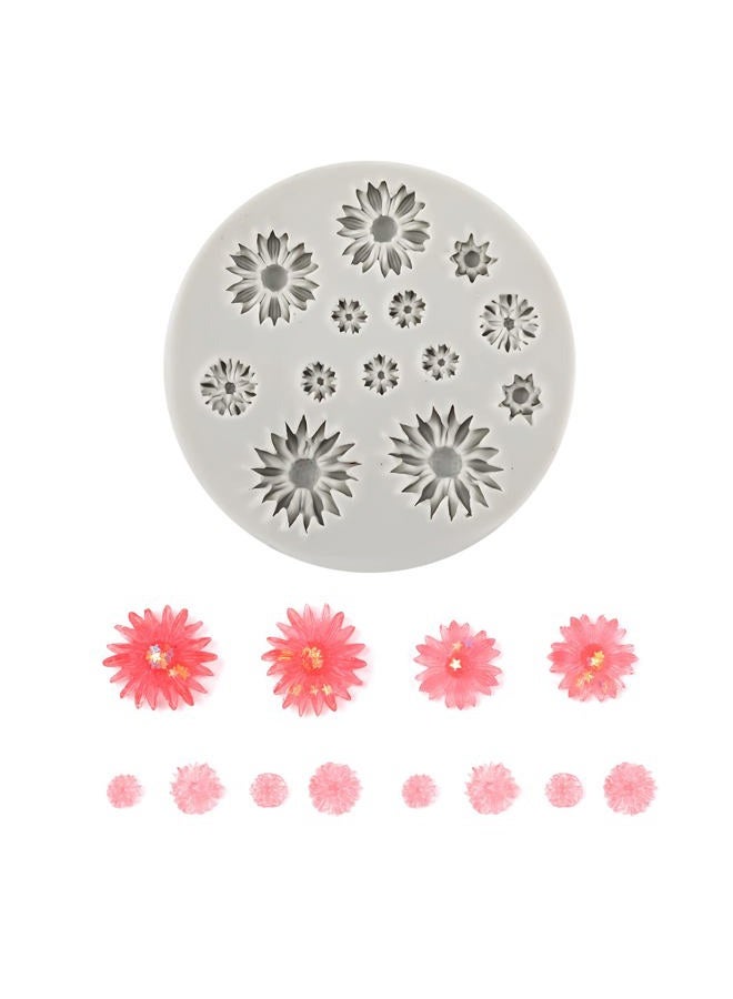 SAVITA Flower Polymer Clay Molds, Silicone Flower Molds Daisy Clay Molds Polymer Clay Molds Miniature Molds for Jewelry Making Earrings Decoration (Mini Flower)  - Image 1