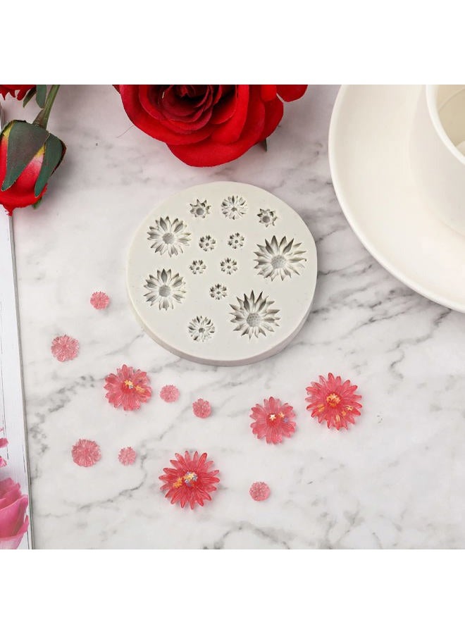 SAVITA Flower Polymer Clay Molds, Silicone Flower Molds Daisy Clay Molds Polymer Clay Molds Miniature Molds for Jewelry Making Earrings Decoration (Mini Flower)  - Image 3