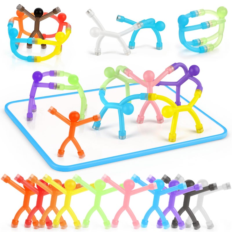 3 otters 24PCS Magnetic People Magnet Men with White Board Fridge Magnets Sensory Fidget Toys for Classroom Prize Goodie Bag Stuffers - Image 3