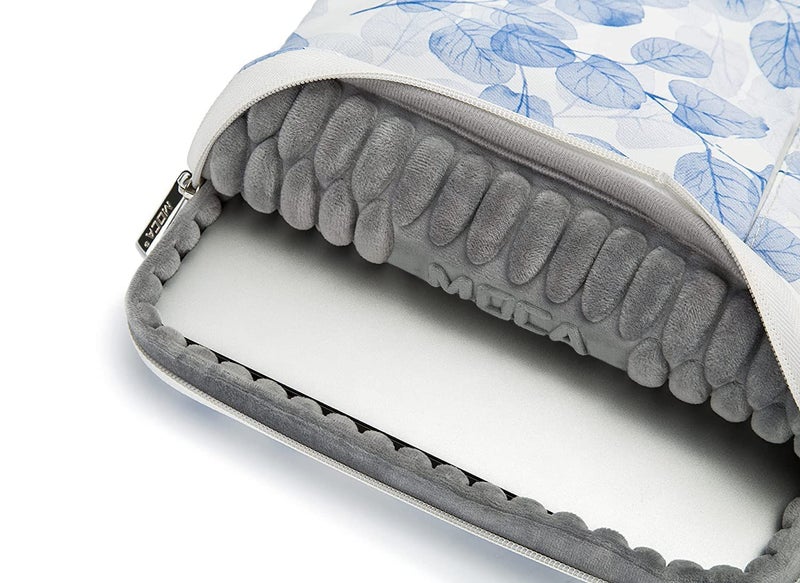 Moca 360° Protective Canvas Bag Sleeve for 13, 13.3, 13.5 inch MacBook Air Pro/Universal Laptop 13 13.3 13.5 inch Laptop Sleeve Sleeves Hand Bag Carry case (Blue Leafs) - Image 4