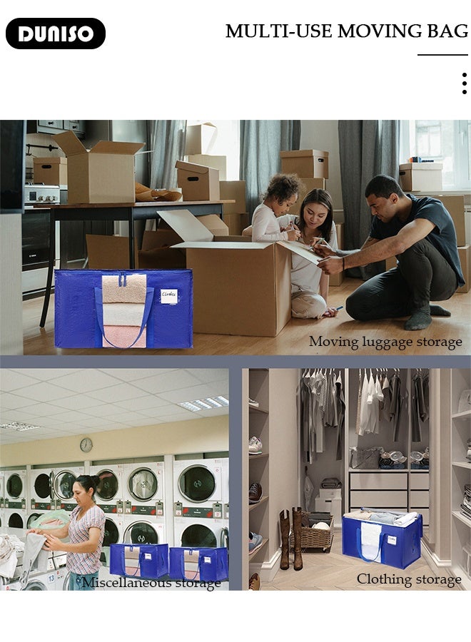 DUNISO Moving Boxes, Storage Bins for Clothes, Blankets, Comforters, Foldable with Clear Window, Large Bags with Sturdy Handles for College Move in, Totes for Storage and Camping  - Image 3