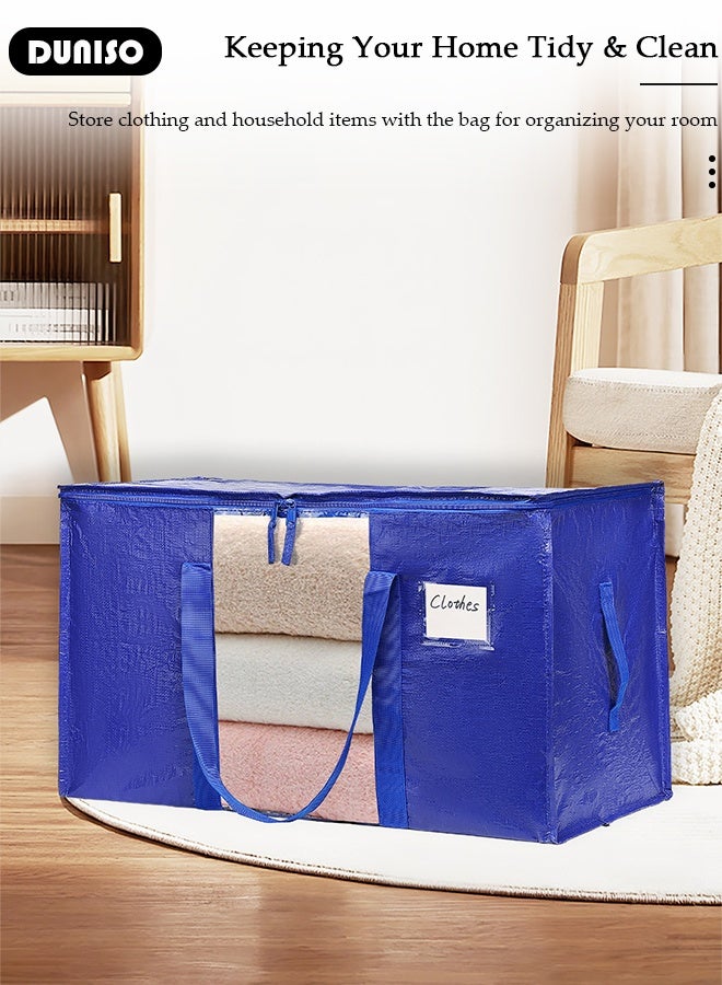 DUNISO Moving Boxes, Storage Bins for Clothes, Blankets, Comforters, Foldable with Clear Window, Large Bags with Sturdy Handles for College Move in, Totes for Storage and Camping  - Image 4