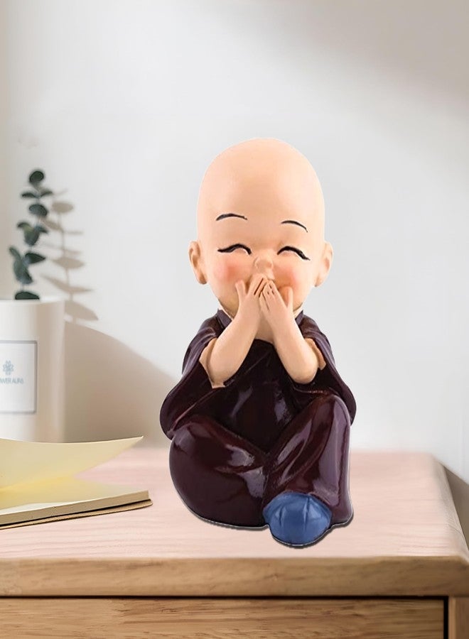 Floweraura مجموعة تماثيل بوذا الراهب المصغرة من فلاوراورا - 4 قطع | تماثيل راتنجية هادئة لتزيين المنزل والمكتب، وللهدايا، ولوحة قيادة السيارة، وفنون الفاستو والفينغ شوي، ولزينة الاحتفالات والنباتات - Image 4