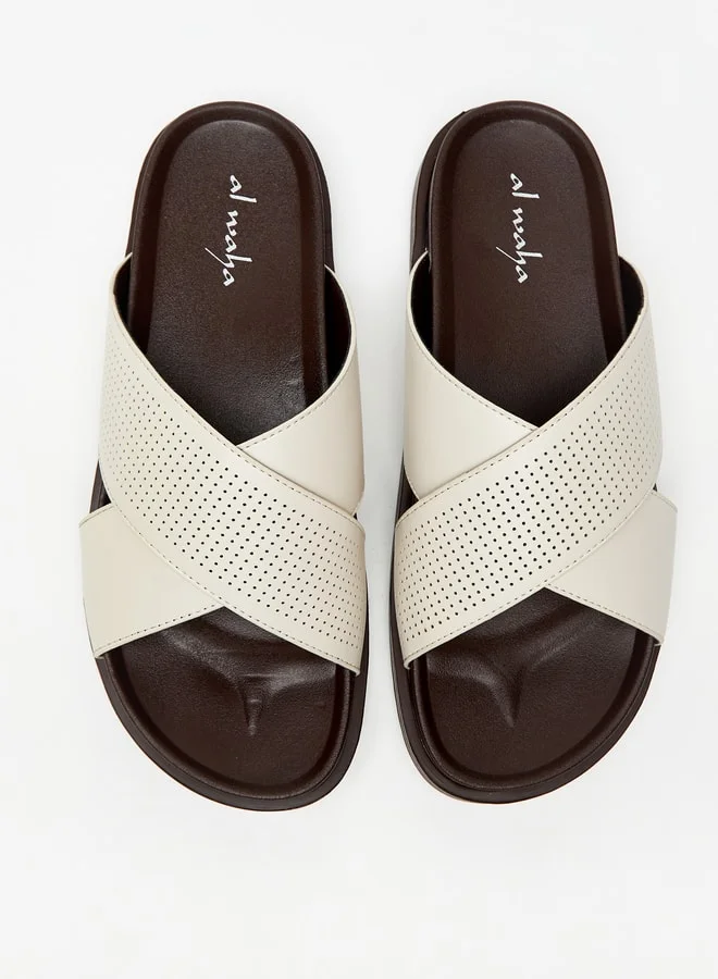 Al Waha Men's Cross Strap Slip-On Arabic Sandals